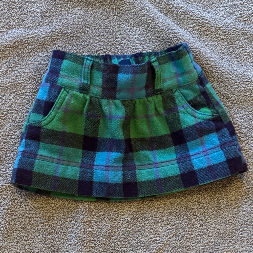 GAP Kids Plaid Skirt in Green and Blue